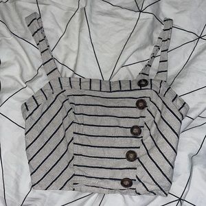 white tan and black striped altard state crop top